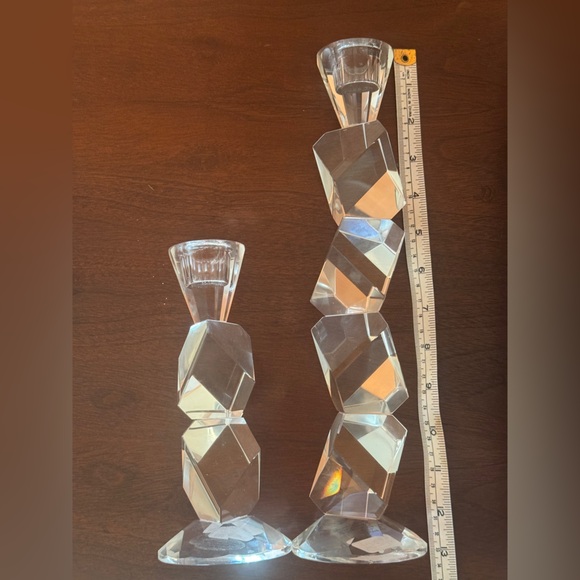 Anthropologie Home Crystal Ladder Candle Holders set, 2 taper candle stand decor - Picture 4 of 7
